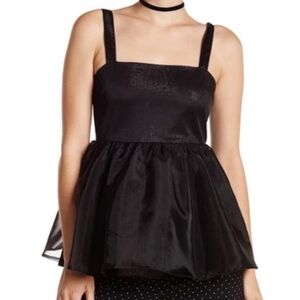 English Factory Black Peplum Top Holiday New With Tags